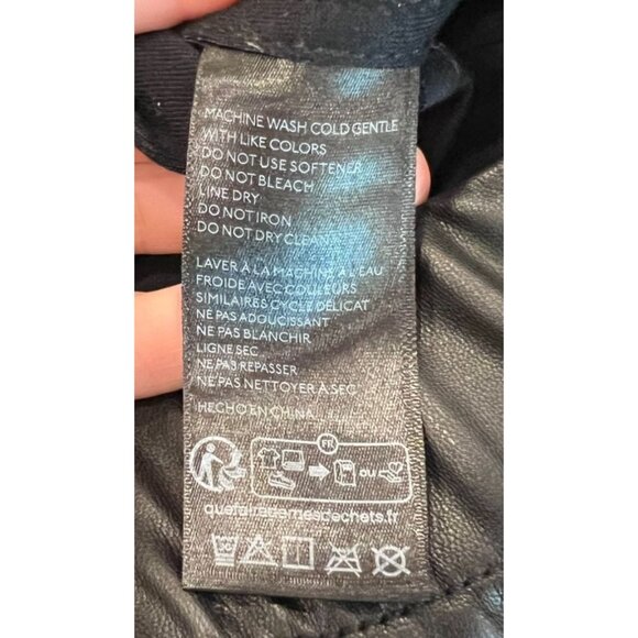 Anthropologie Pilcro Glasgow Faux Leather Skinny Pants Black Pull-On Size 32 NWT - Picture 11 of 14